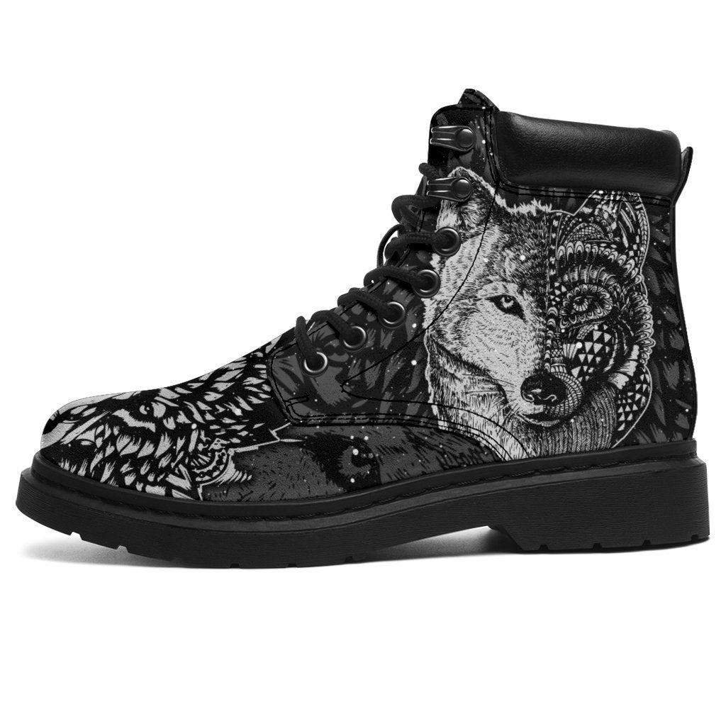 Hippie Wolf Boots Shoes Gift Idea For Wolf Lover-Gear Wanta