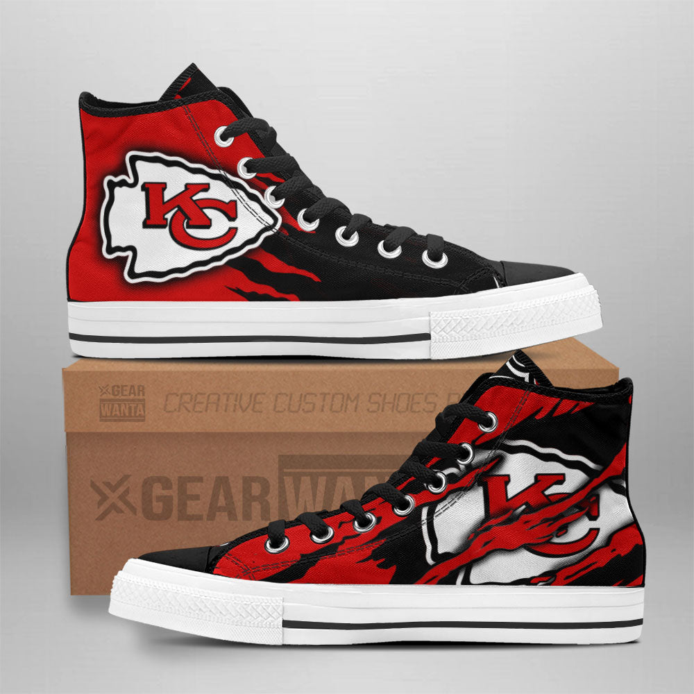 kansas city chiefs fan gear Kansas City Chiefs High Top Shoes Custom For Fans