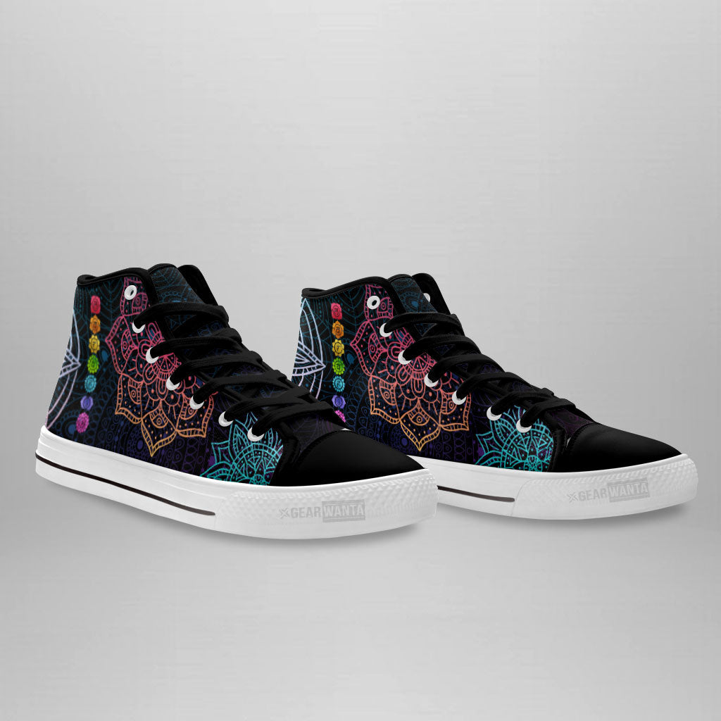 7 Chakra Mandala High Top Shoes Custom-Gear Wanta