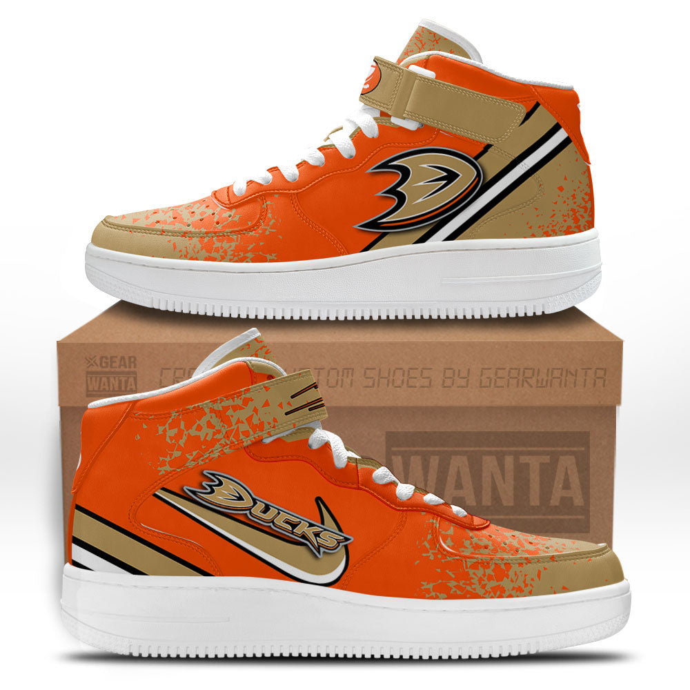 A. Ducks Air Mid Shoes Custom Hockey Sneakers Fans-Gear Wanta