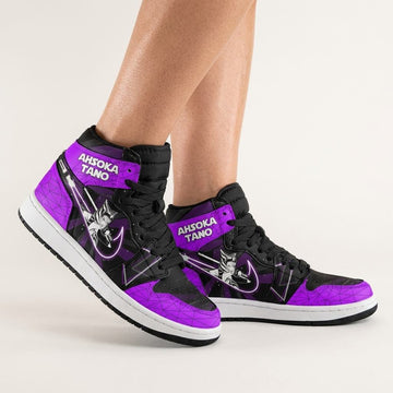 Ahsoka Tano Kids High-Top Leather Sneakers Custom