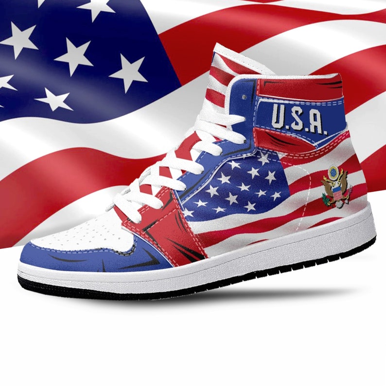 American Flag JD1 High Top Shoes 