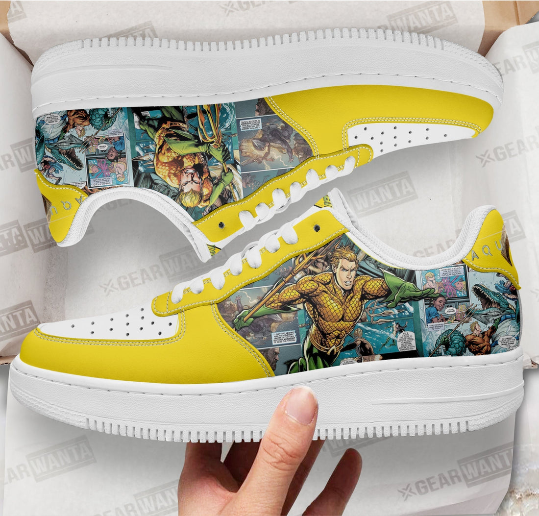 Aquaman Air Sneakers Custom Superhero Comic Shoes-Gear Wanta