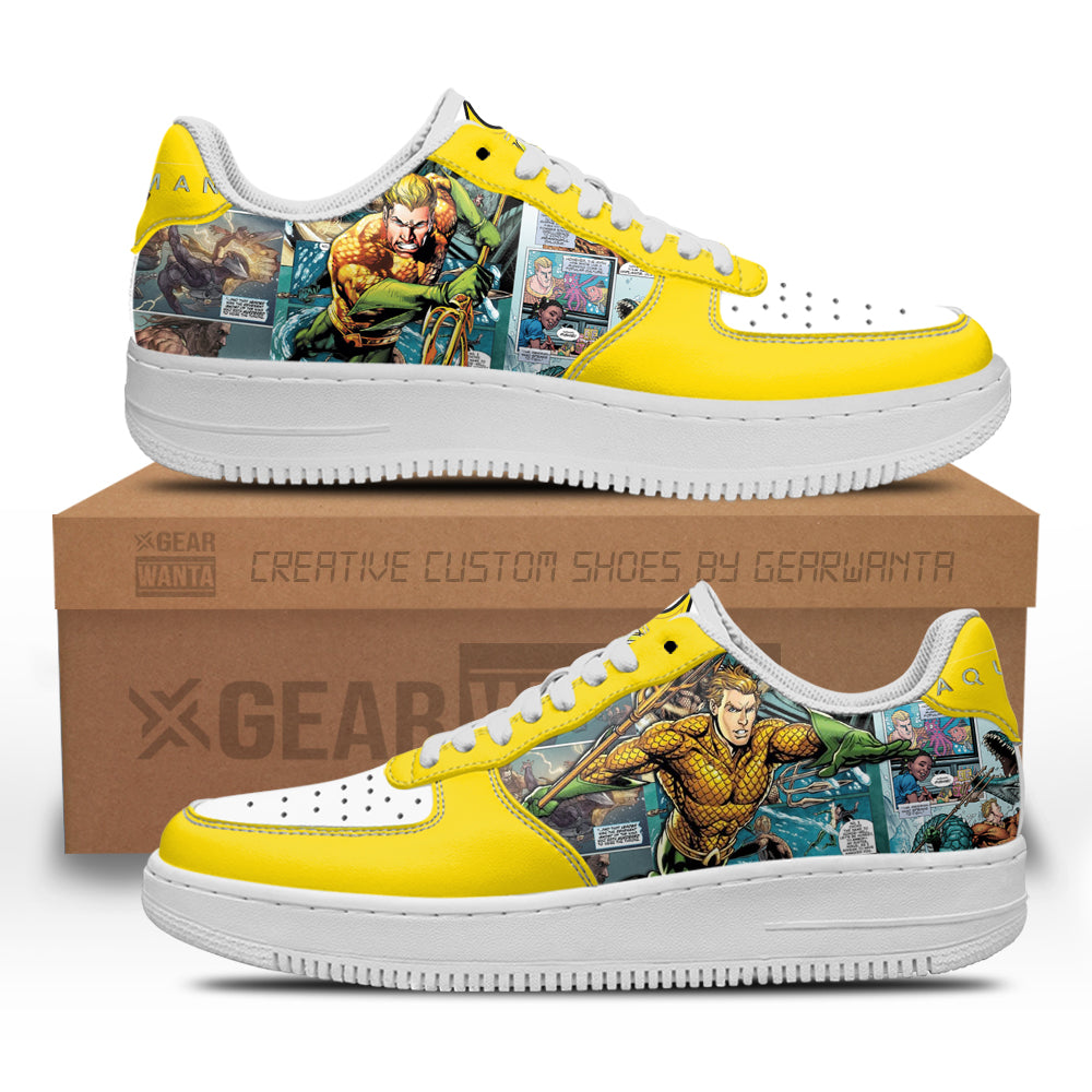 Aquaman Air Sneakers Custom Superhero Comic Shoes-Gear Wanta