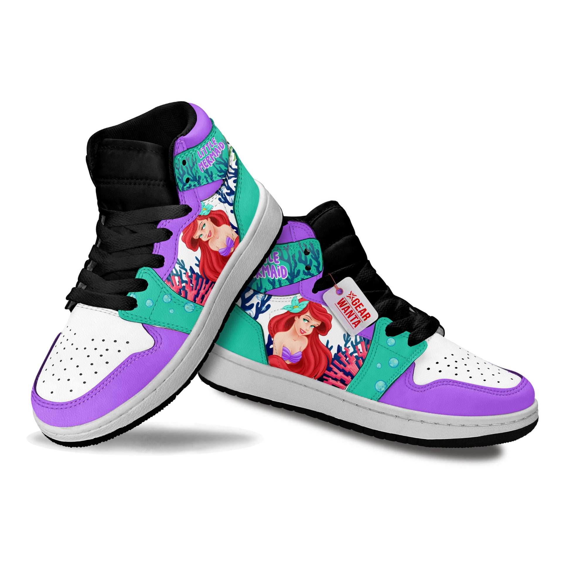 Ariel Flounder Sebastian Personalized Kid J1s Sneakers Collection - Gearwanta.com
