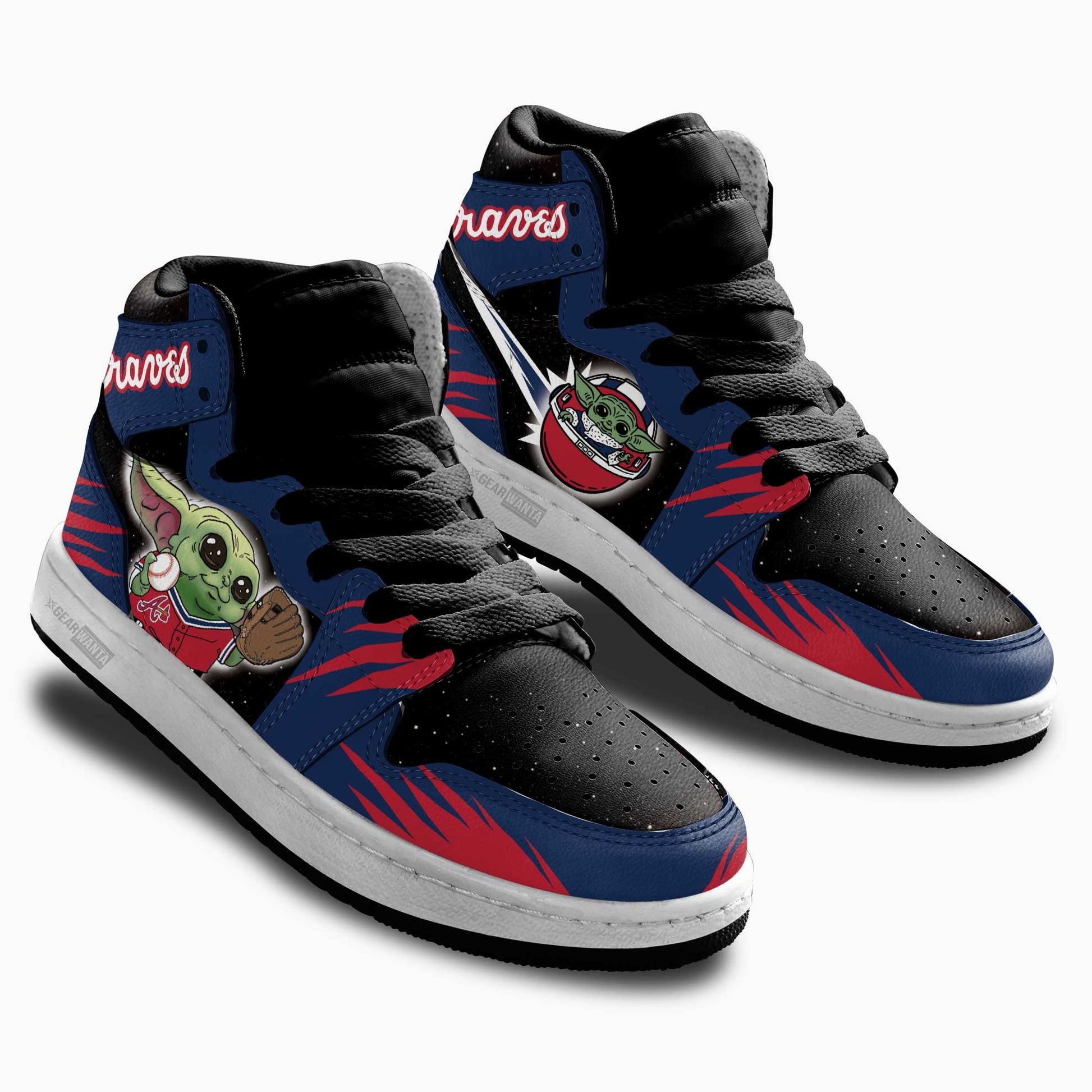 Atlanta Braves Kid Sneakers Custom For Kids-Gear Wanta