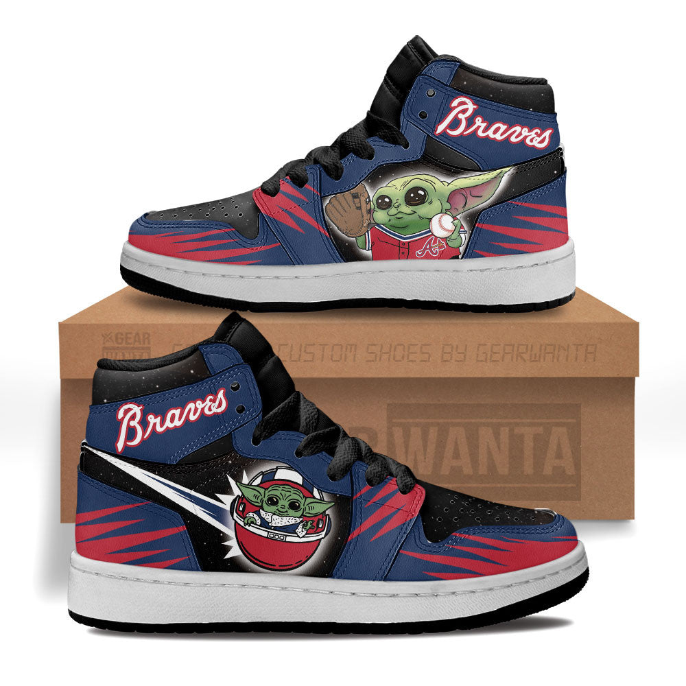 Atlanta Braves Kid Sneakers Custom For Kids-Gear Wanta