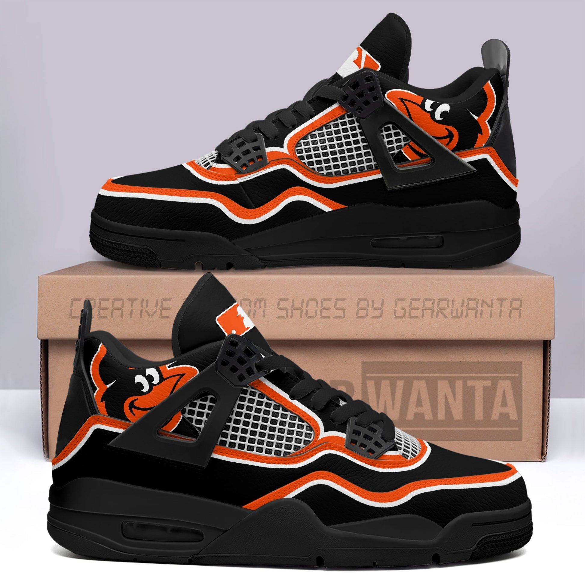 Baltimore Orioles Aj4 Sneakers Custom Shoes-Gear Wanta