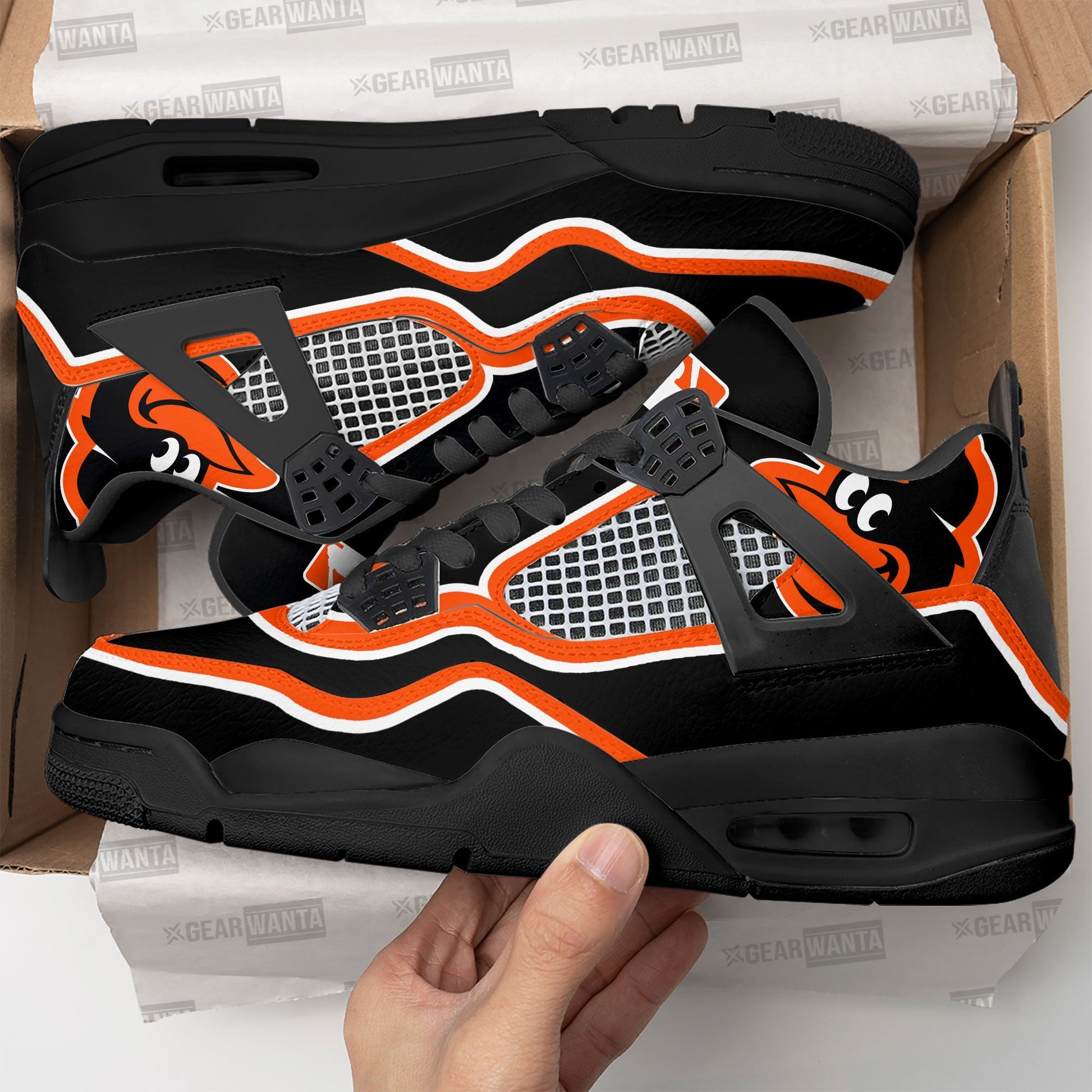 Baltimore Orioles Aj4 Sneakers Custom Shoes-Gear Wanta