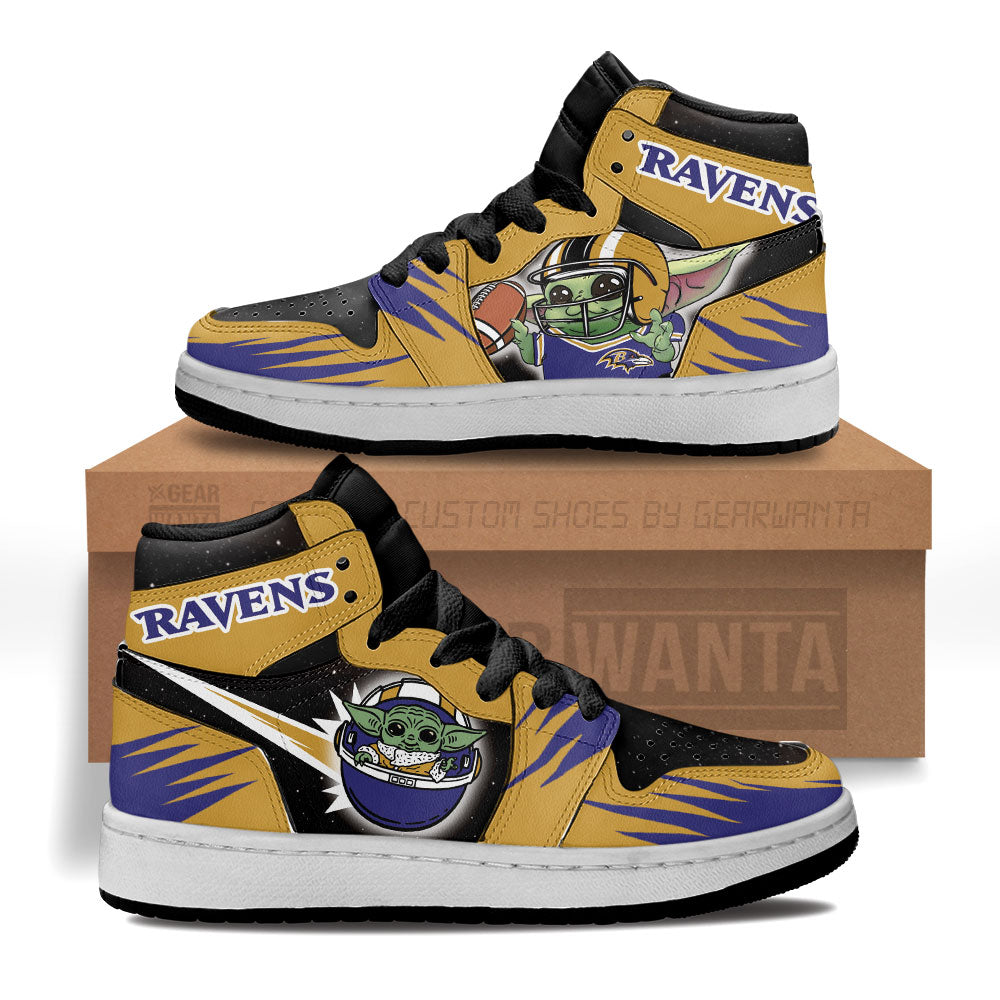 Baltimore Ravens Kid Sneakers Custom For Kids-Gear Wanta