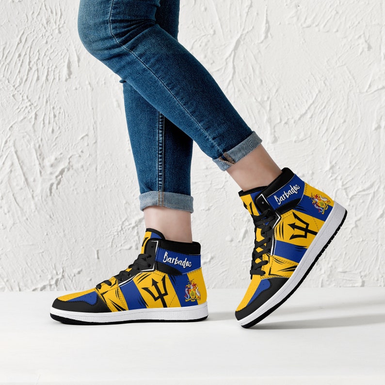 Barbados Flag JD1 High Top Shoes 