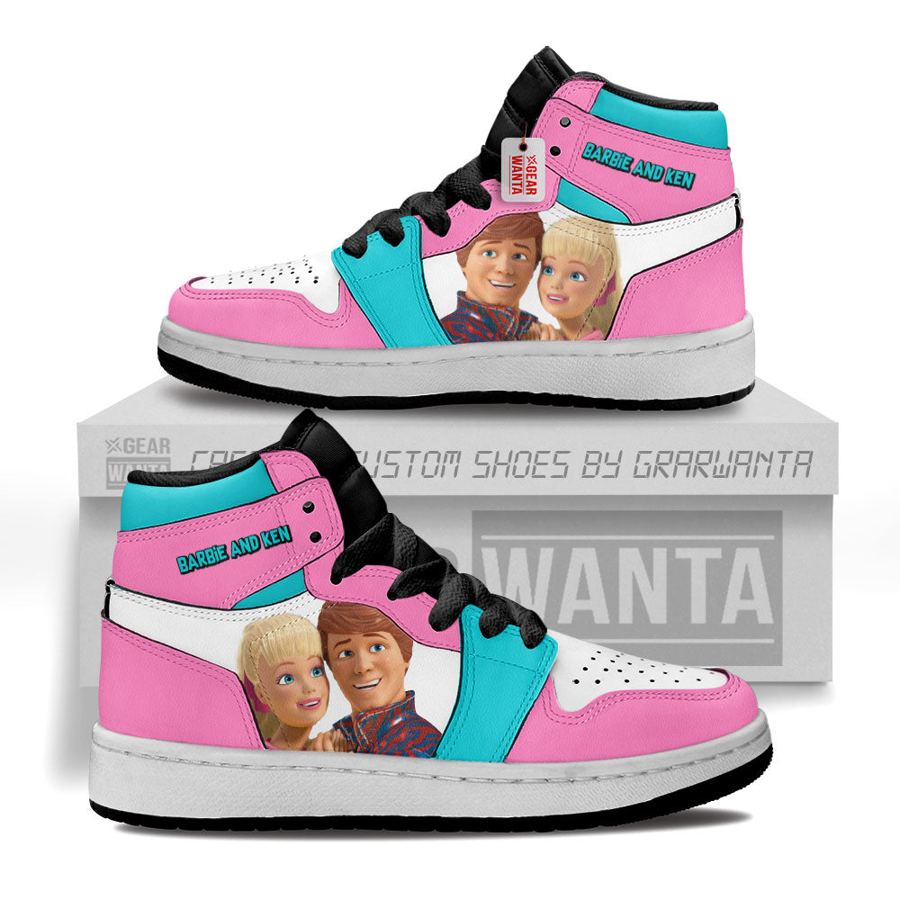 Barbie & Ken Kid J1s Sneakers Personalized Cartoon Collection - Gearwanta.com