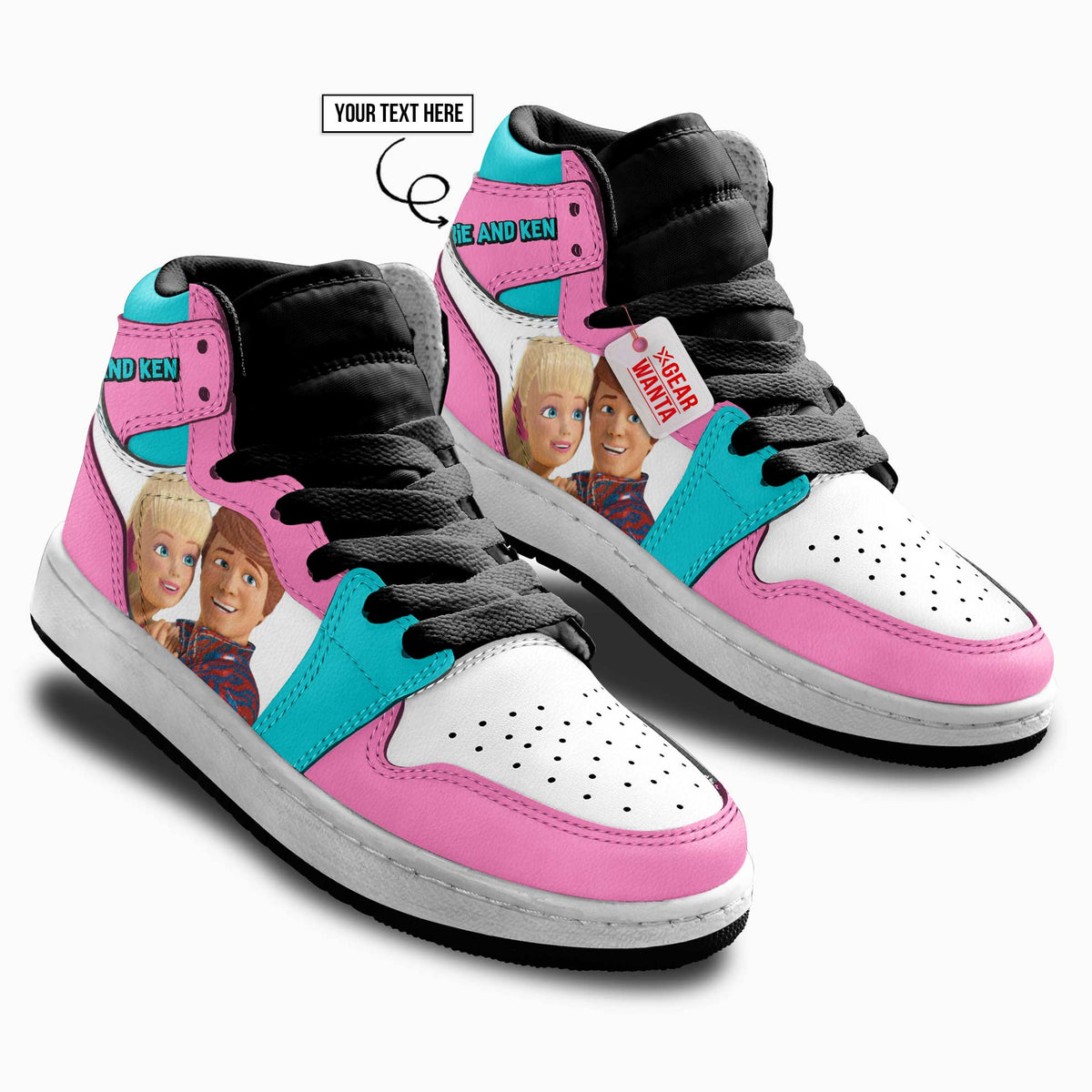 Barbie & Ken Kid J1s Sneakers Personalized Cartoon Collection - Gearwanta.com