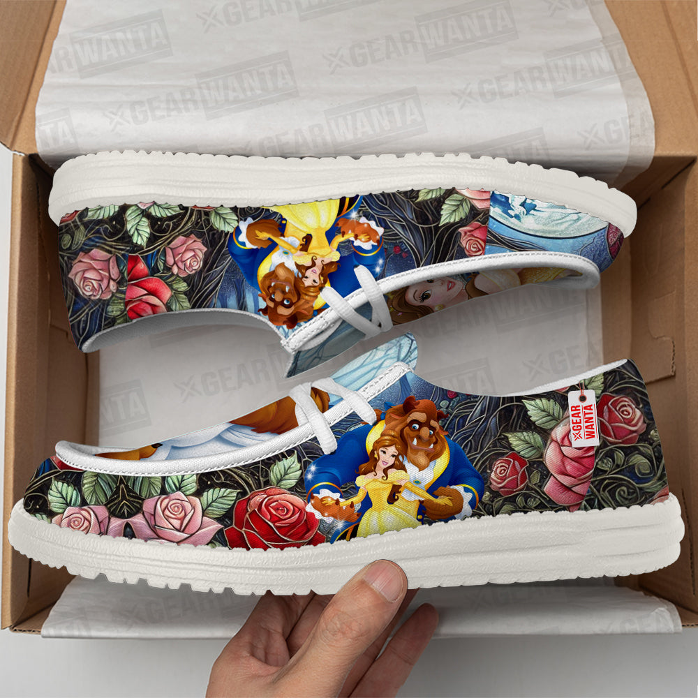 Beauty And The Beast Canvas Loafer Shoes-gearwanta.com