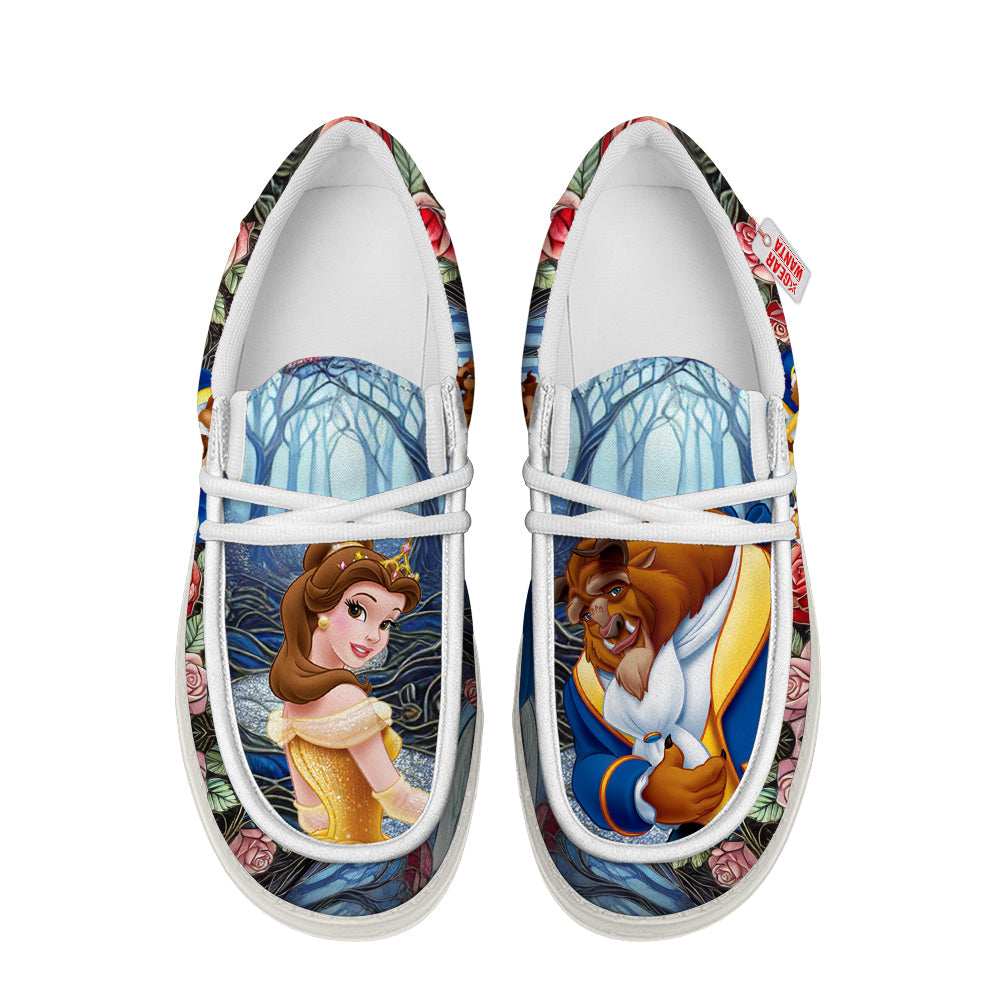 Beauty And The Beast Canvas Loafer Shoes-gearwanta.com