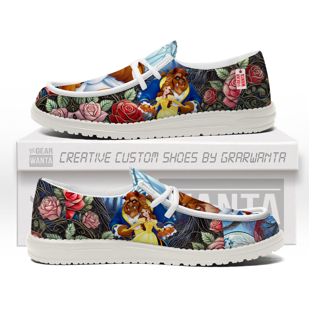 Beauty And The Beast Canvas Loafer Shoes-gearwanta.com