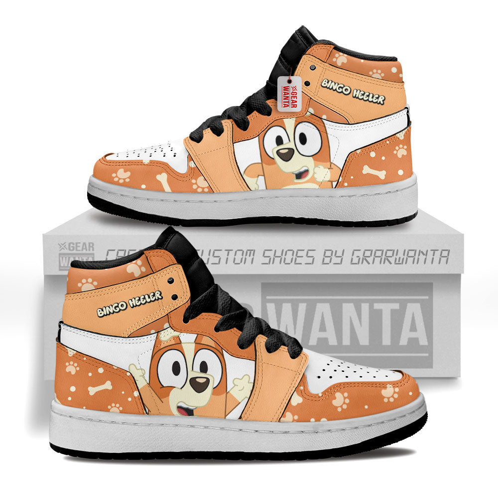 Bingo Heeler Kid J1s Sneakers Personalized Cartoon Collection - Gearwanta.com
