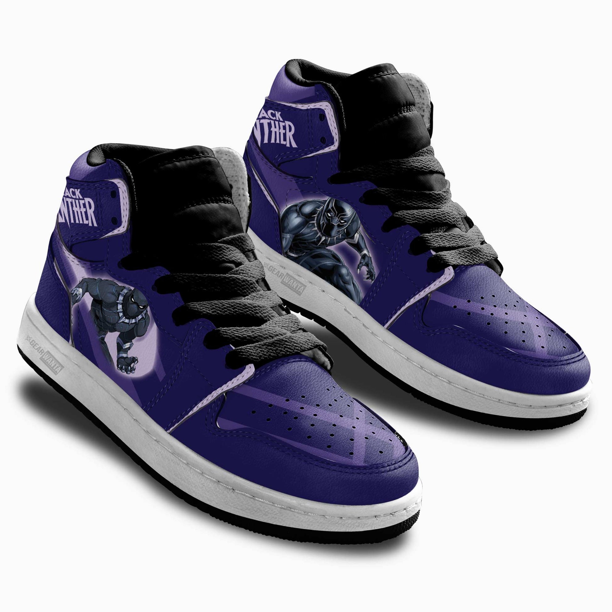 Black Panther Kids J1 Sneakers Custom Shoes For Kids-Gear Wanta