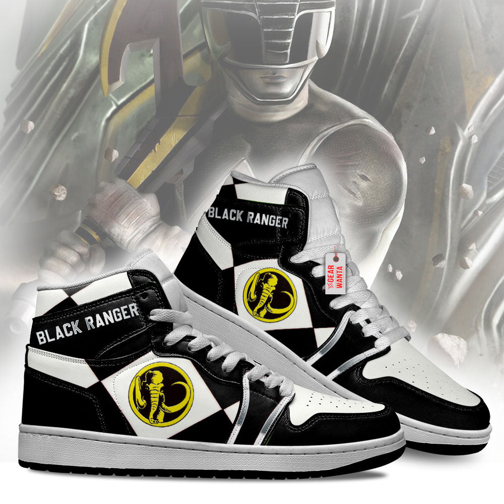 Black Ranger Mighty Morphin Power Rangers J1 Shoes Custom Sneakers TT12-Gear Wanta