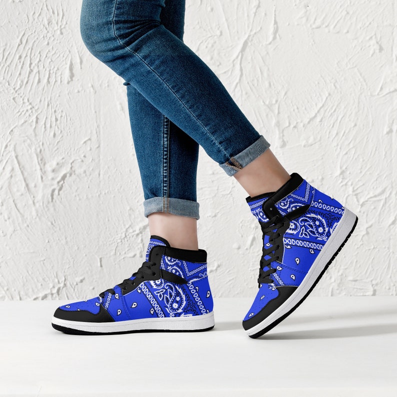 Blue Bandana JD1 High Top Shoes 