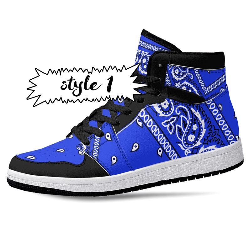 Blue Bandana JD1 High Top Shoes 