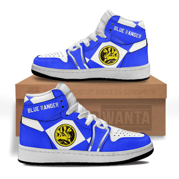 Blue Ranger Mighty Morphin Kid Sneakers Custom For Kids-Gear Wanta