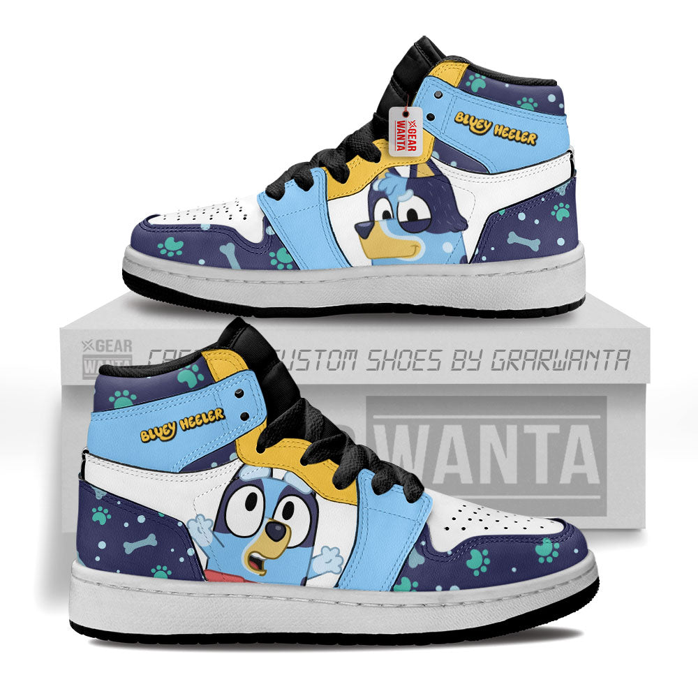 Bluey Heeler Kid J1s Sneakers Personalized Cartoon Collection - Gearwanta.com