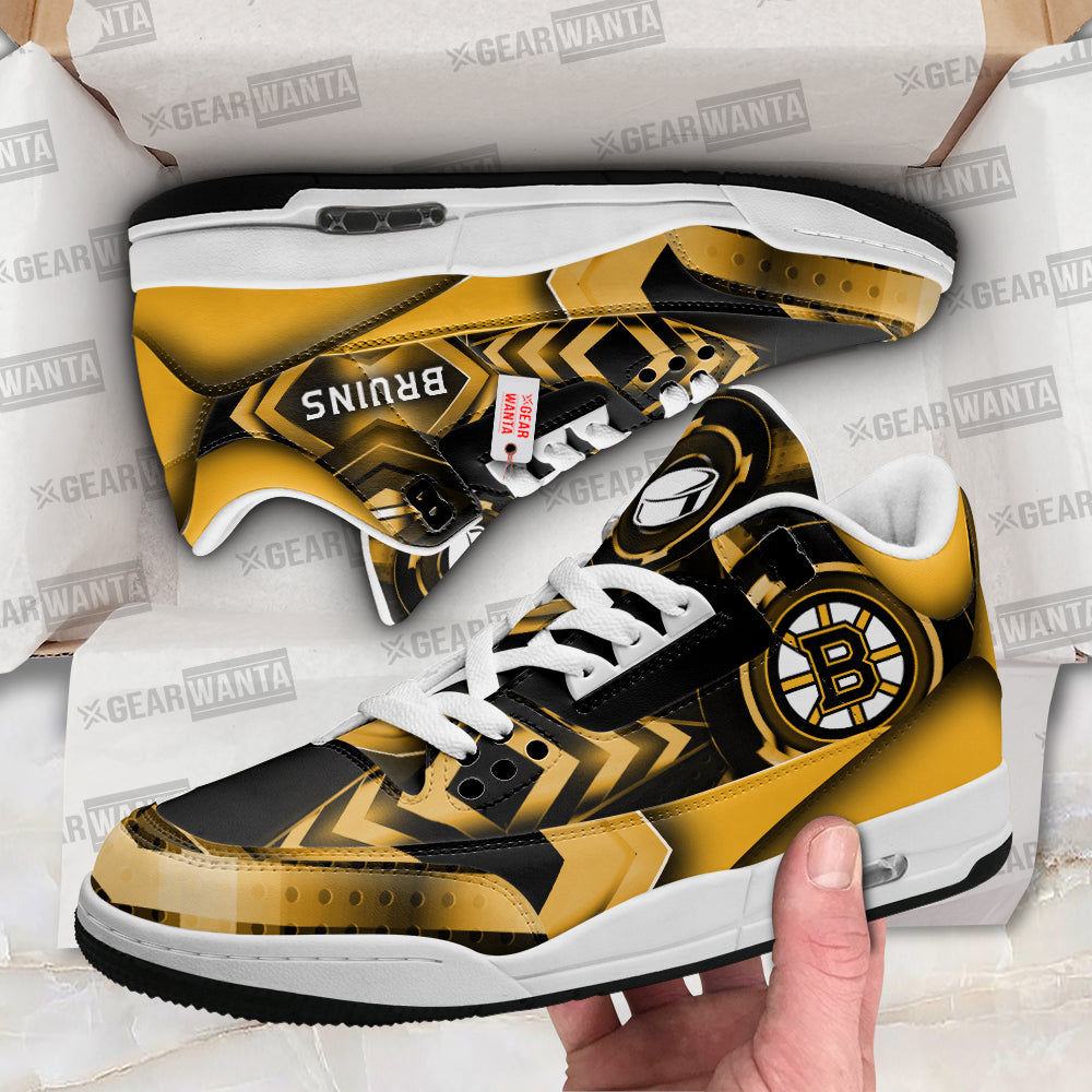 Boston Bruins J3 Sneakers Custom Shoes-Gear Wanta