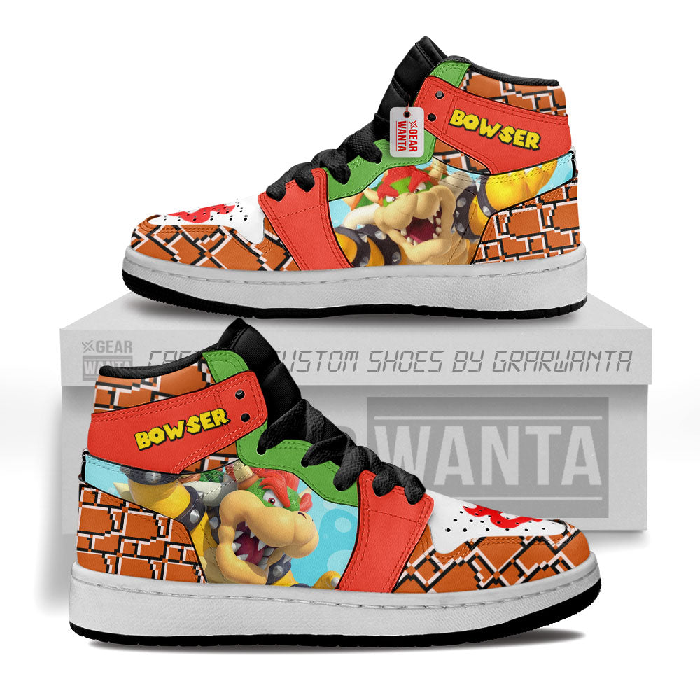 Bowser Kid J1s Sneakers Personalized Cartoon Collection - Gearwanta.com