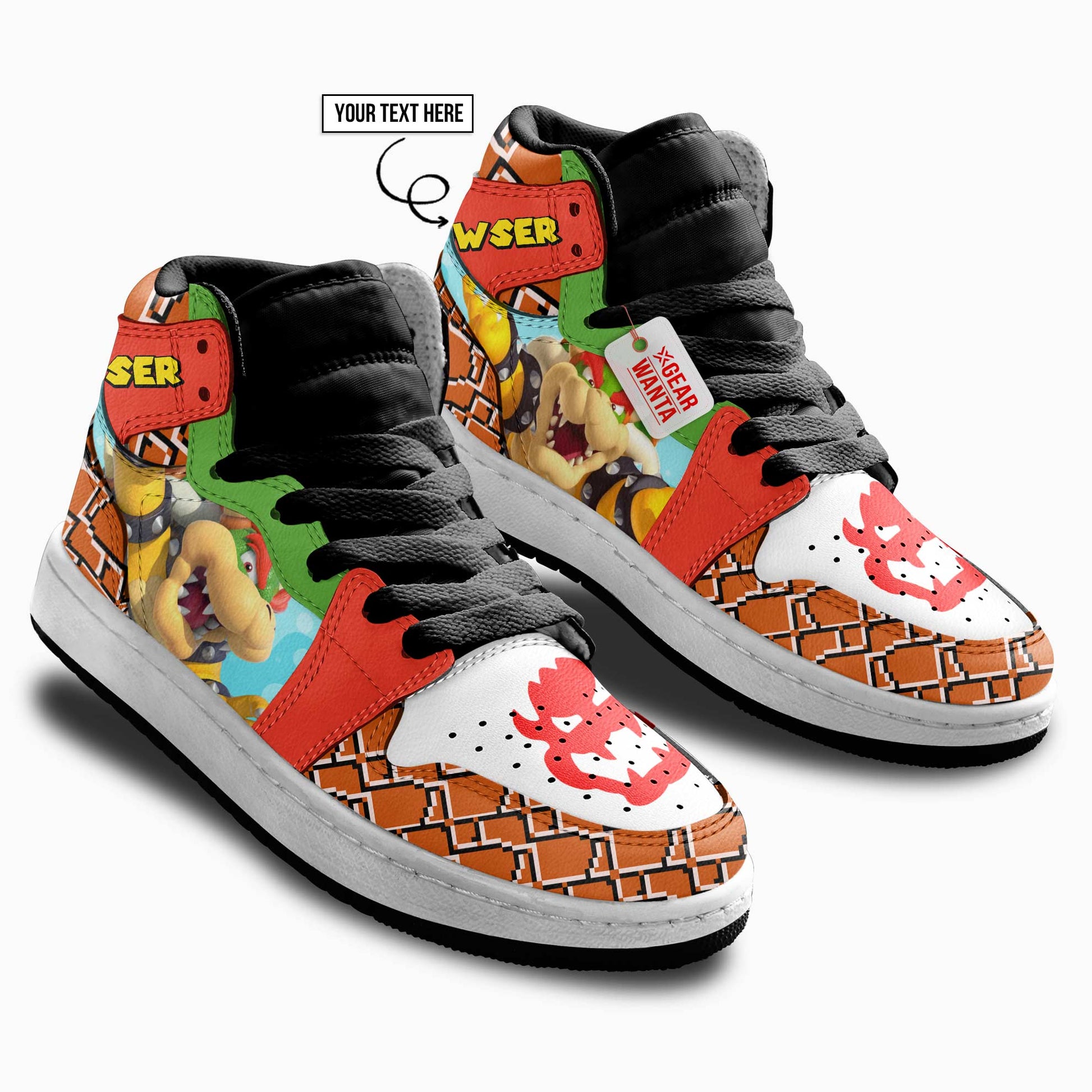 Bowser Kid J1s Sneakers Personalized Cartoon Collection - Gearwanta.com