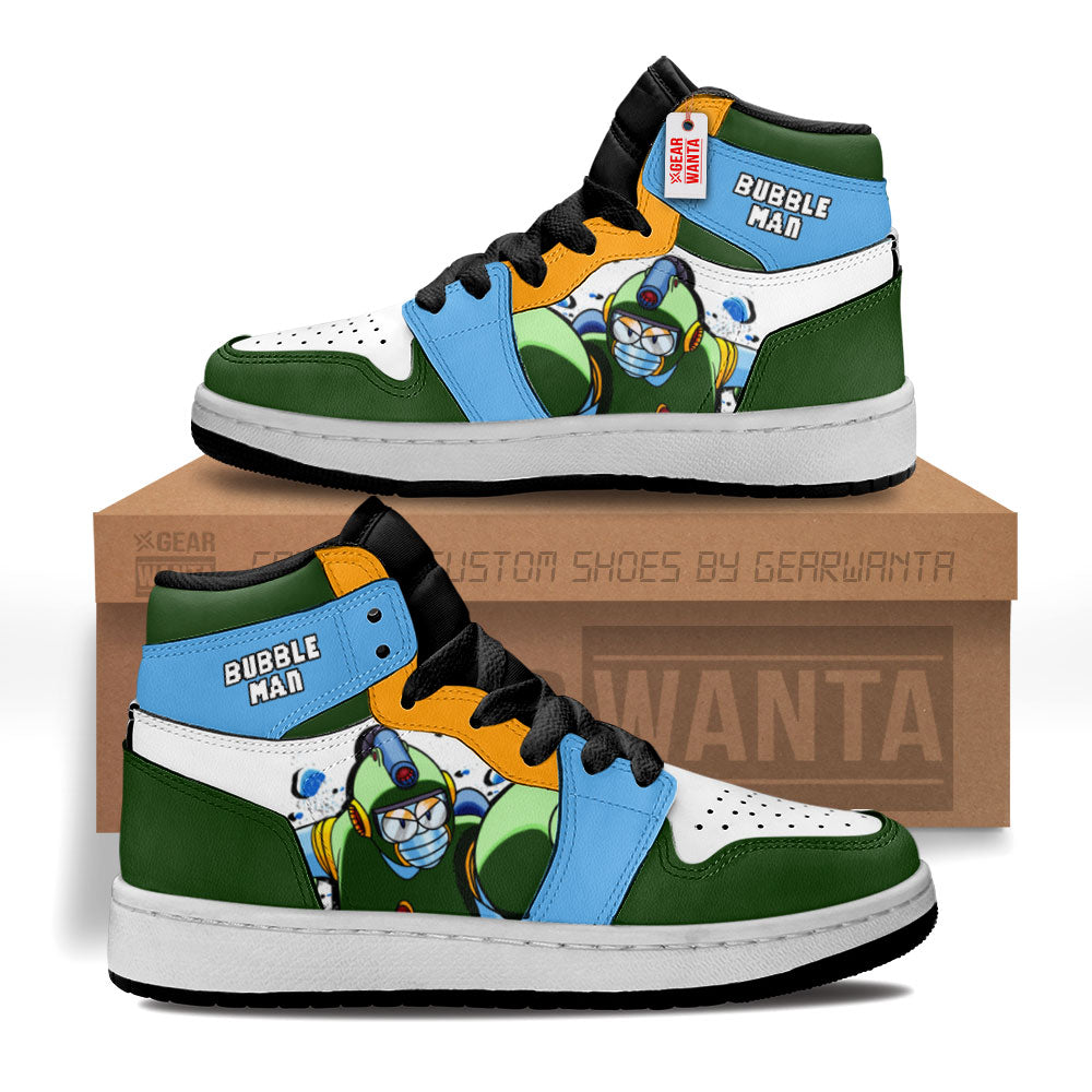 Bubble Man Mega Man Kid Sneakers Custom For Kids-Gear Wanta