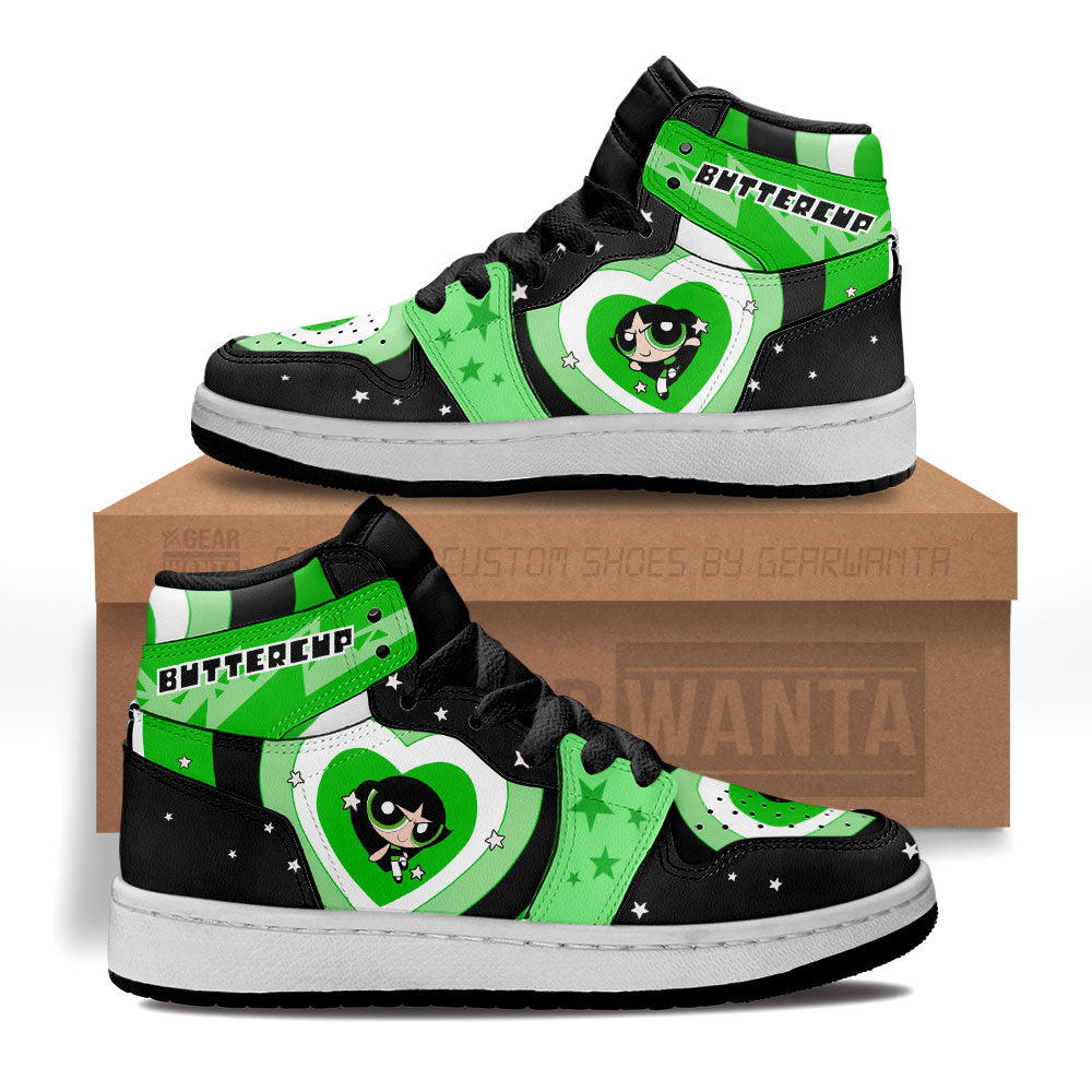 Buttercup The Powerpuff Girls Kid Sneakers Custom For Kids-Gear Wanta