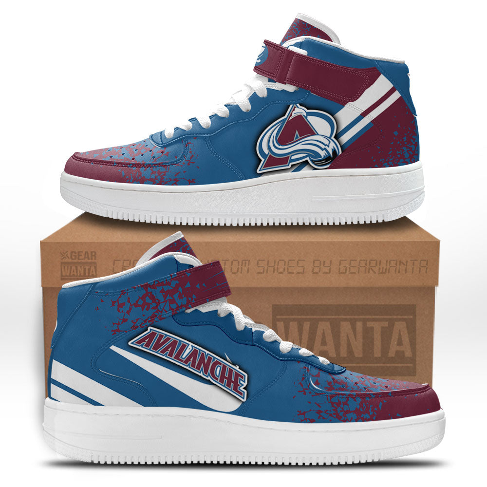 C Avalanche Air Mid Shoes Custom Hockey Sneakers Fans-Gear Wanta