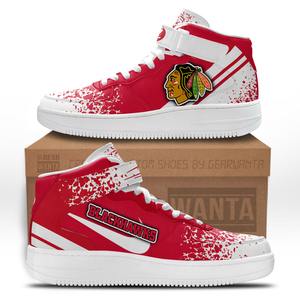 C Blackhawks Air Mid Shoes Custom Hockey Sneakers Fans-Gear Wanta