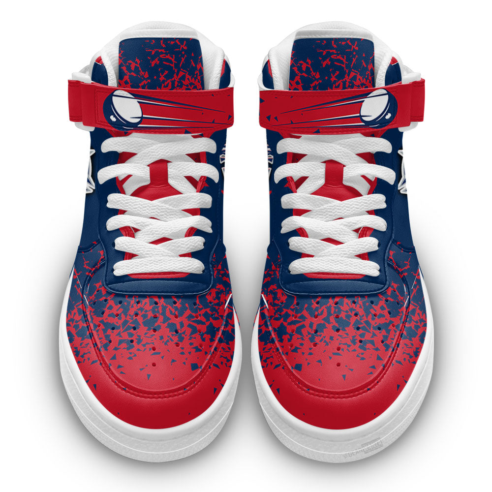 C Blue Jackets Air Mid Shoes Custom Hockey Sneakers Fans-Gear Wanta