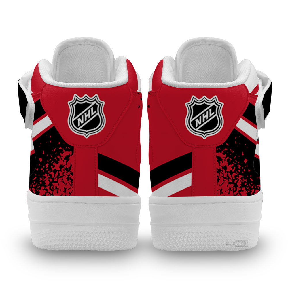 C Hurricanes Air Mid Shoes Custom Hockey Sneakers Fans-Gear Wanta