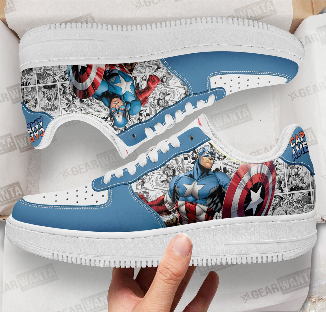 Captain America Air Sneakers Custom Comic Shoes-Gear Wanta