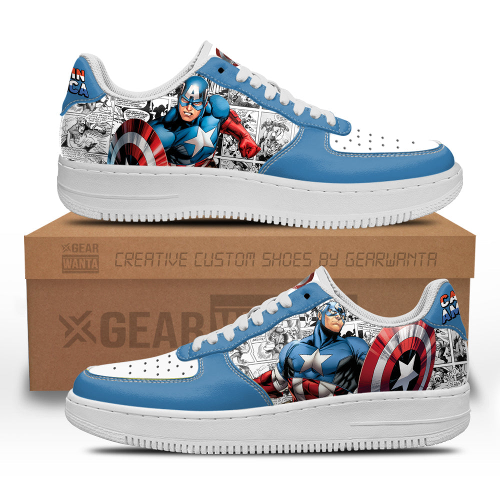 Captain America Air Sneakers Custom Comic Shoes-Gear Wanta