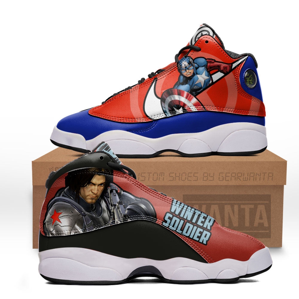 Captain vs Winter Soldier J13 Sneakers Super Heroes Custom Shoes-Gear Wanta