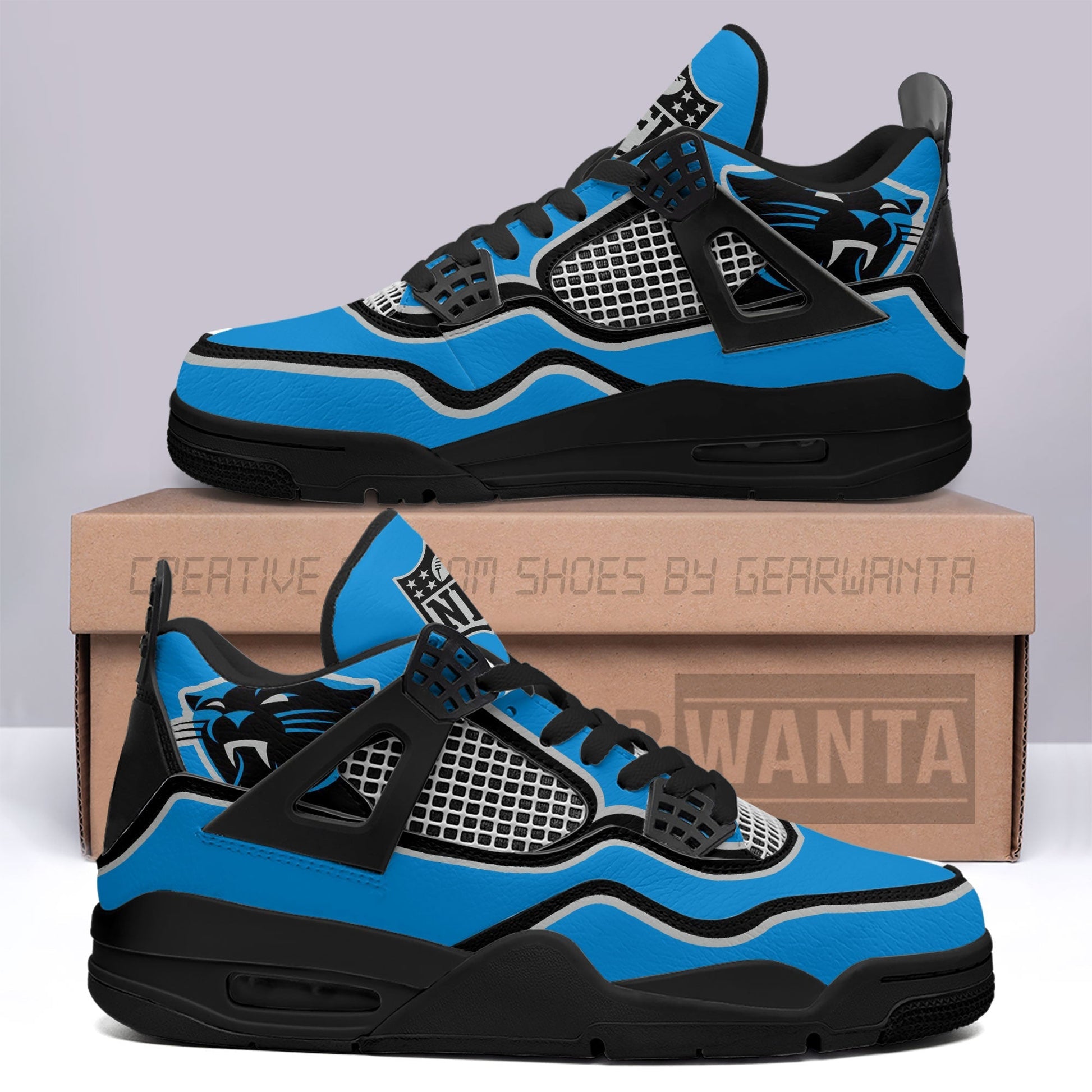 Carolina Panthers Aj4 Sneakers Custom Shoes-Gear Wanta