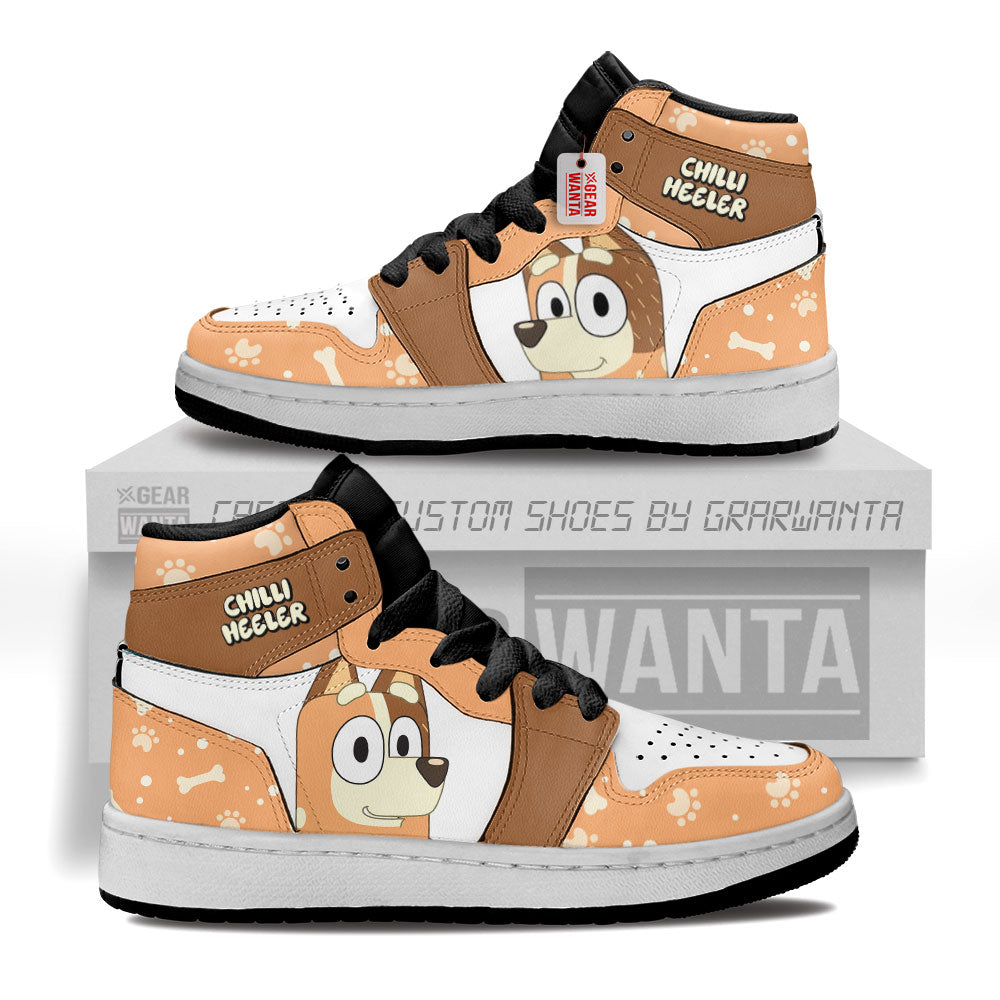 Chilli Heeler Kid J1s Sneakers Personalized Cartoon Collection - Gearwanta.com