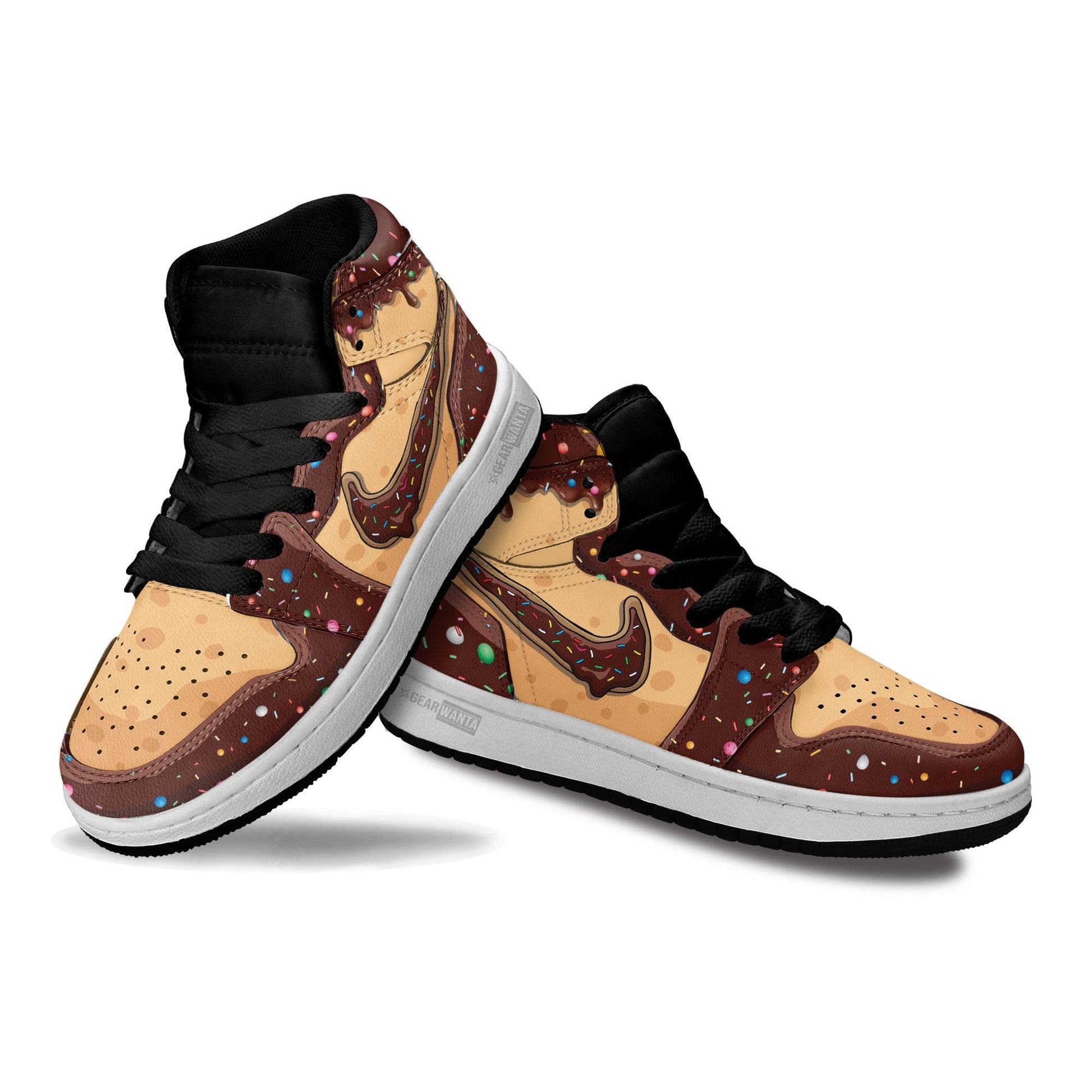 Chocolate Frosted Donut Kid Sneakers Custom For Kids-Gear Wanta