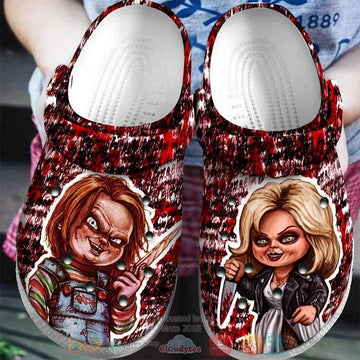 Chucky And Tiffany Halloween Clogs Shoes-gearwanta.com