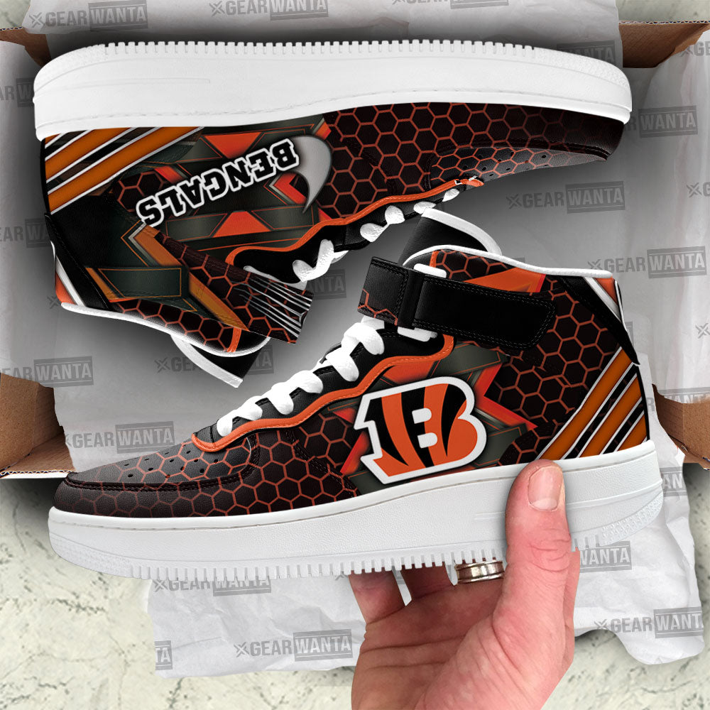 Cincinnati Bengals Sneakers Custom Air Mid Shoes For Fans-Gear Wanta