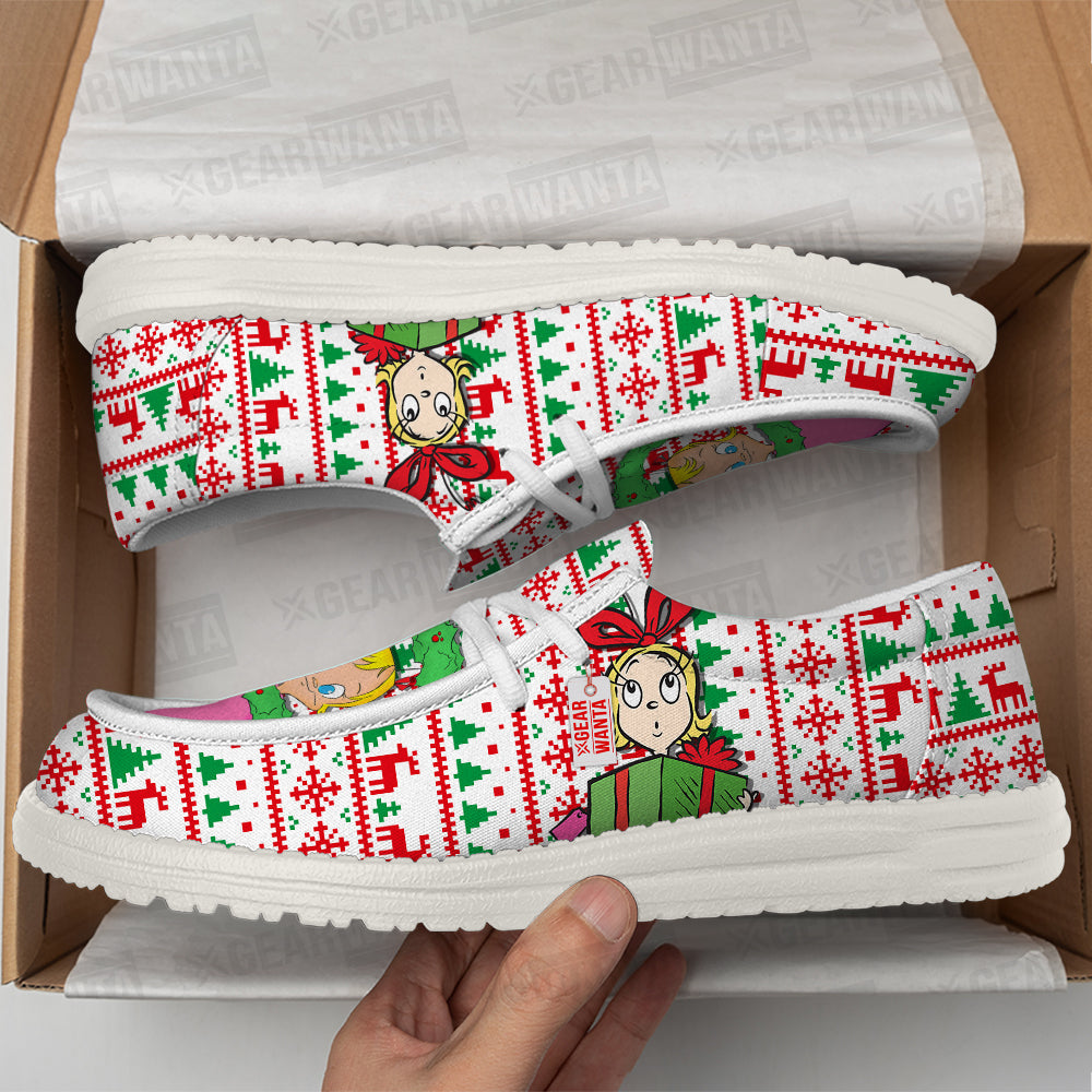 Cindy Lou Who Christmas Ugly Canvas Loafer Shoes-gearwanta.com