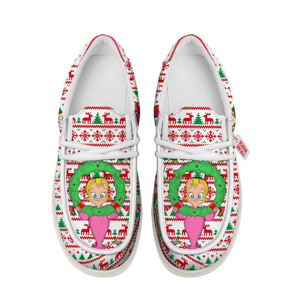 Cindy Lou Who Christmas Ugly Canvas Loafer Shoes-gearwanta.com