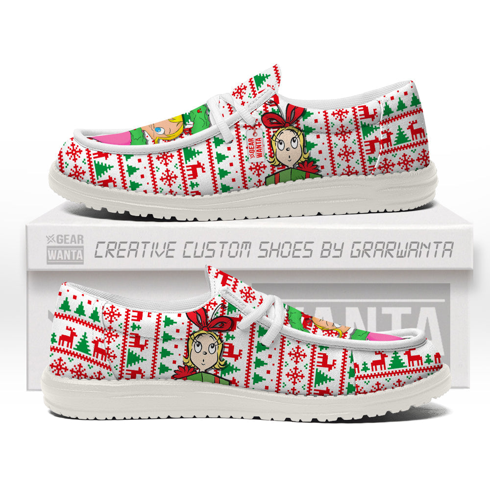 Cindy Lou Who Christmas Ugly Canvas Loafer Shoes-gearwanta.com