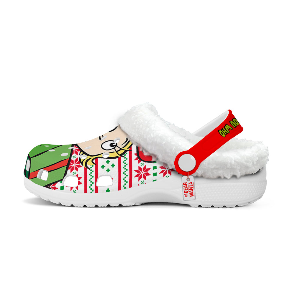 Cindy Lou Who Fleece Clogs Shoes Christmas Custom For FansGearwanta.com- 2- Gearwanta.com