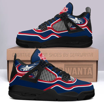 Columbus Jackets Aj4 Sneakers Custom Shoes-Gear Wanta
