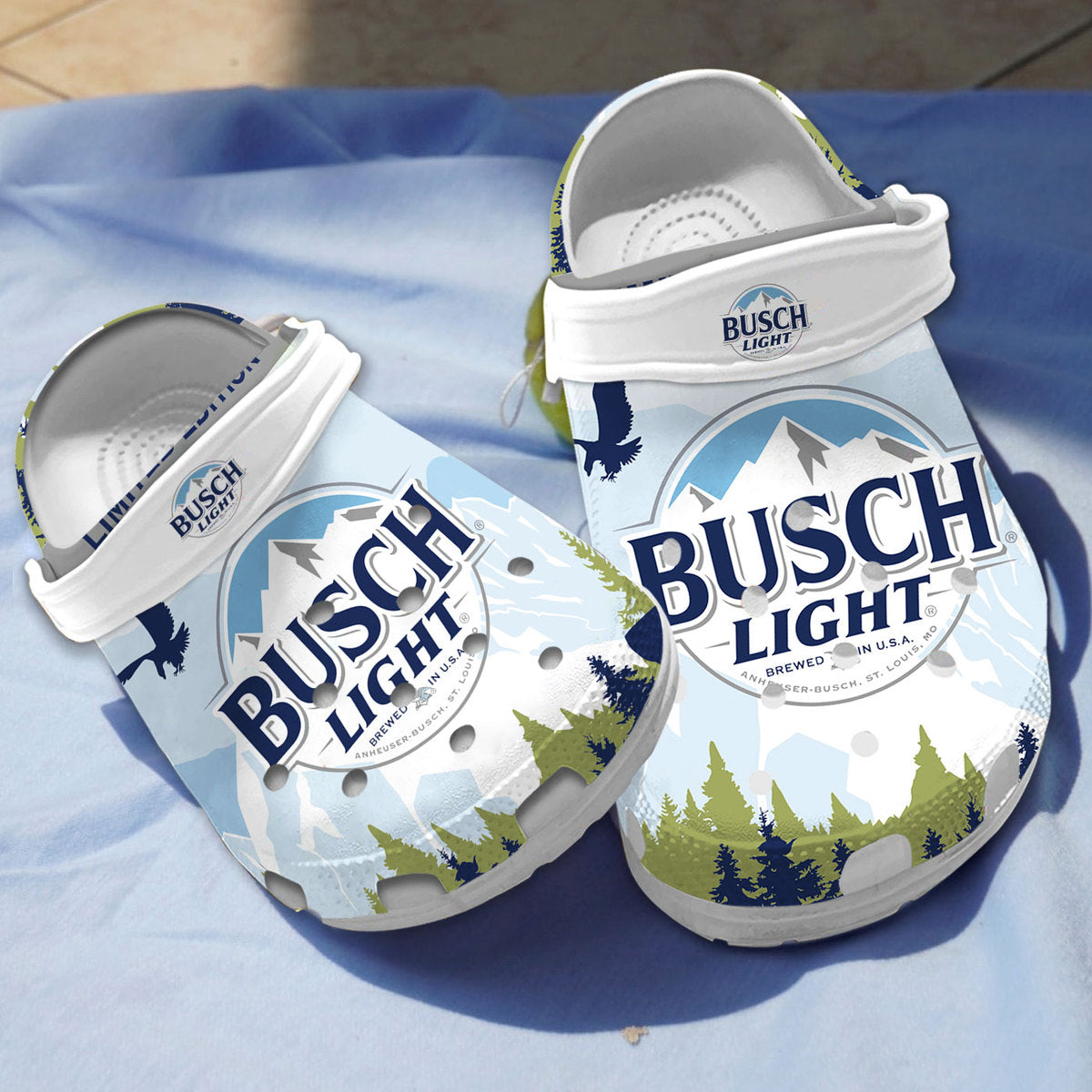 Cool Busch Light Beer Clogs Shoes